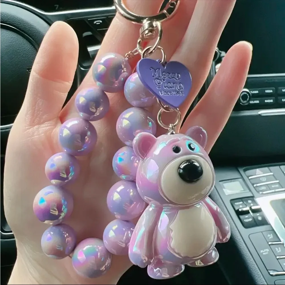 NWT 🐶 Balloon Dog & Shiny Acrylic Bubble/Grape Beads Keychain/Phone/Bag Charm